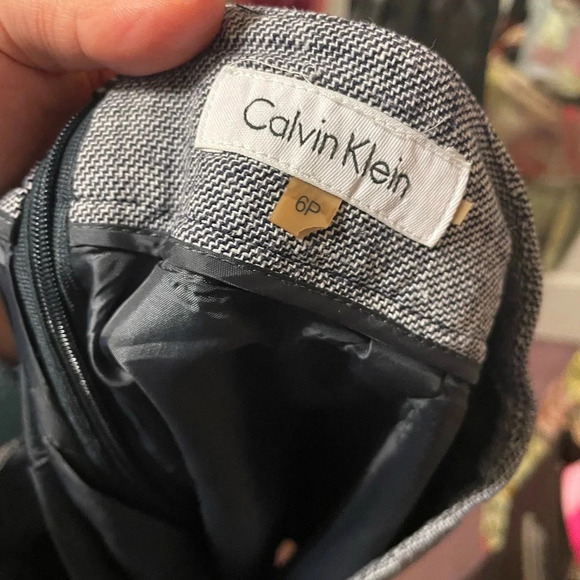 CALVIN KLEIN LINEN BLEND SKIRT - Picture 3 of 4